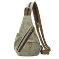 Olive Green PU Leather Sling Bag U677372