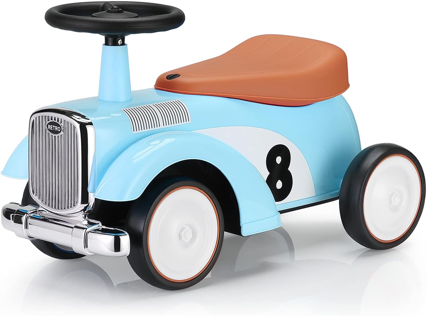 Pink Toddler Ride on Car with Limited Steering Wheels and Secret Storage R946