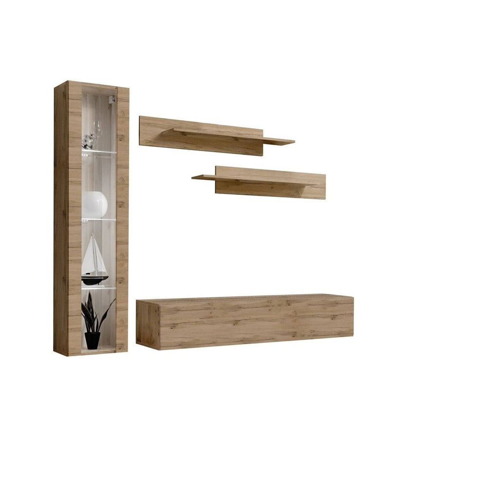 Black Wall Mounted Floating Entertainment Center I59747