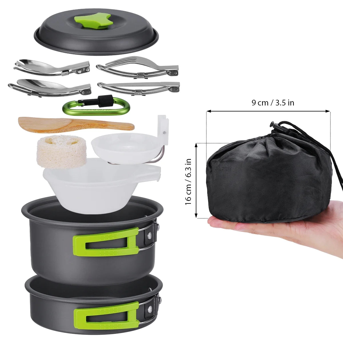 15Pcs Non Stick Camping Cookware Set P50106