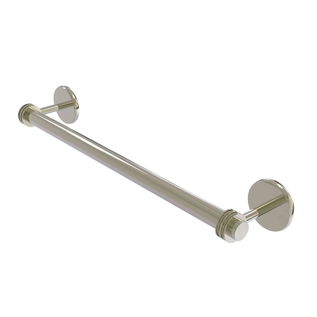 Polished Nickel 18-inch Towel Bar with Dotted Detail X348556