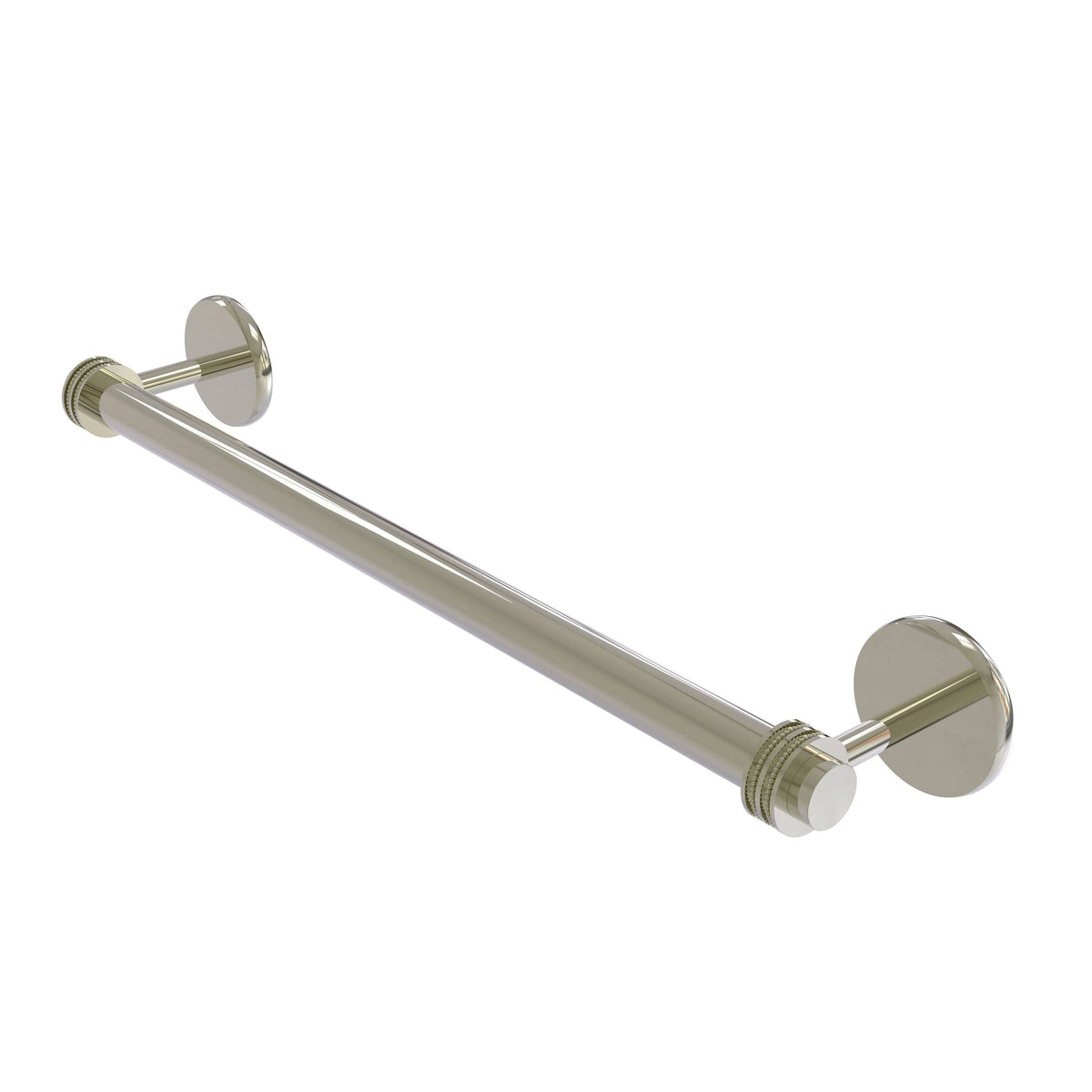 Polished Nickel 18-inch Towel Bar with Dotted Detail X348556