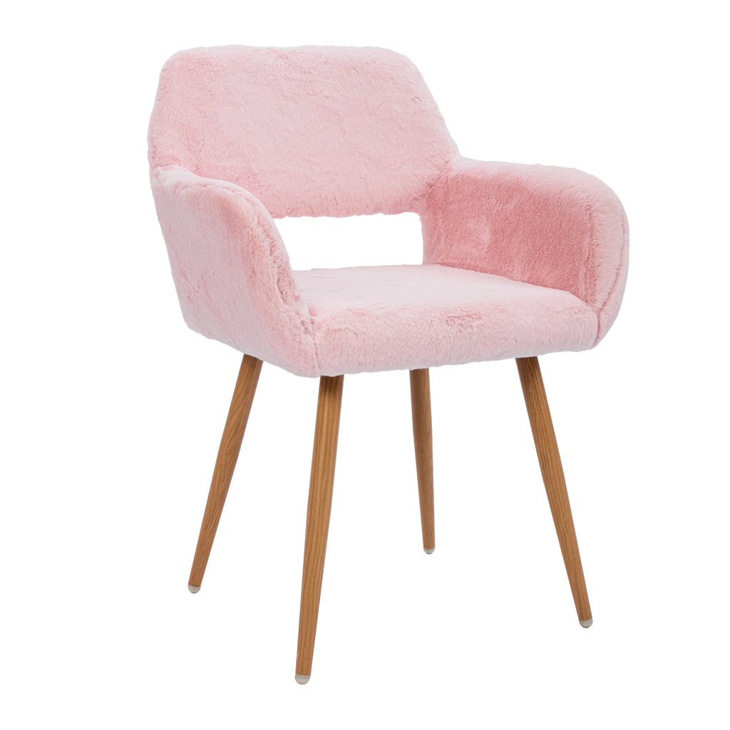 Faux Fur Dining Chairs with Solid Steel Leg A191