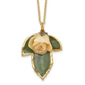 24K Gold-trim Lacquer Dipped Leaf 20 inch Necklace Y516192