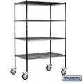 Wire 4 Shelf Shelving Unit Mobile Black E1294
