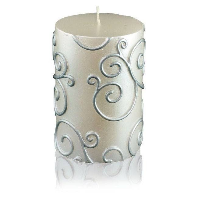 Black Scroll Pillar Candle Bulk (12-Case) B61357