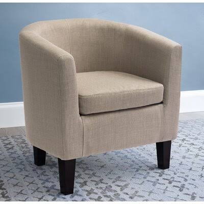 Beige Polyester Barrel Chair R881