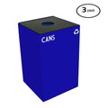 Blue Steel 24 gal Recycling Receptacle Set of 3 Z342