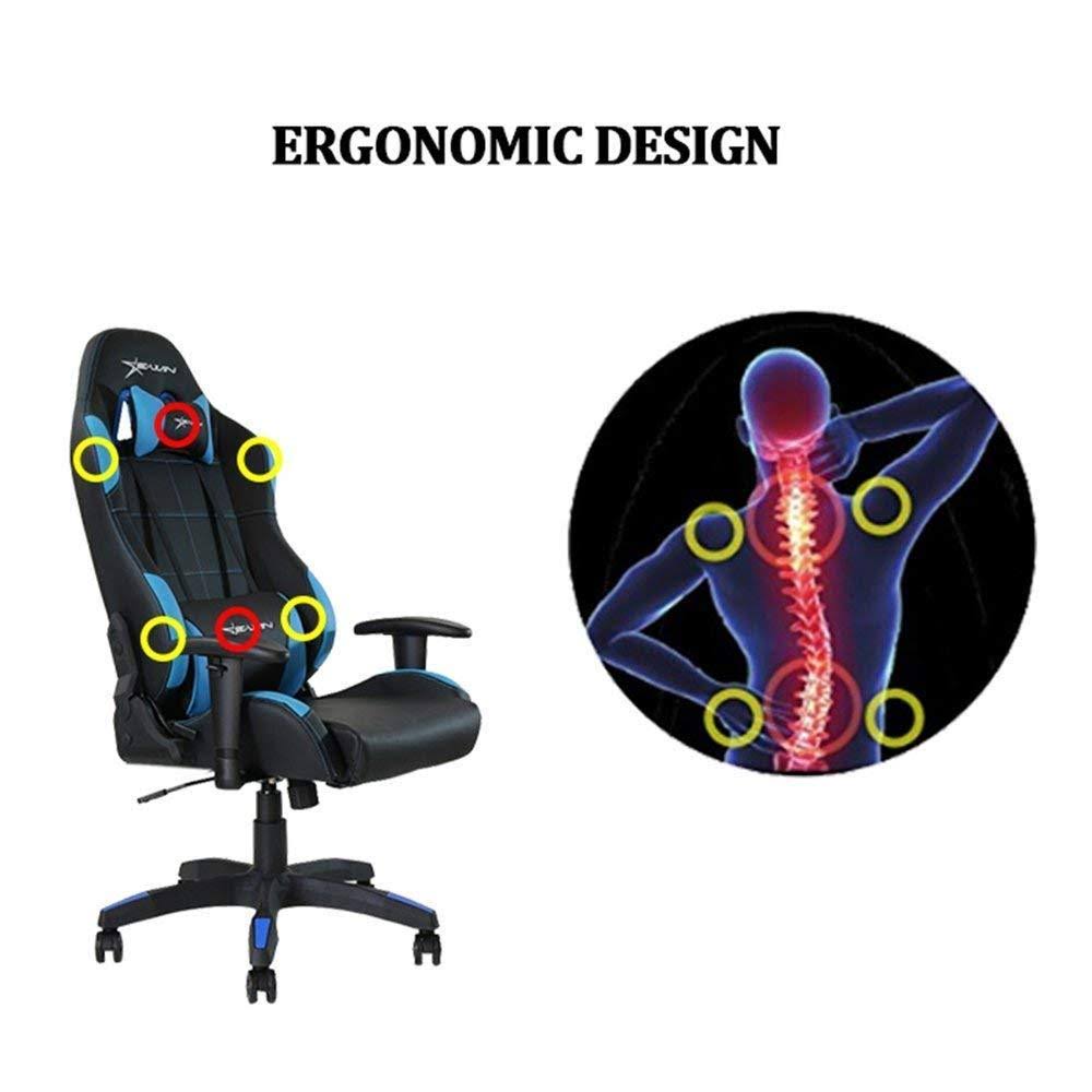 Blue PU Ergonomic Desk Chair L4583
