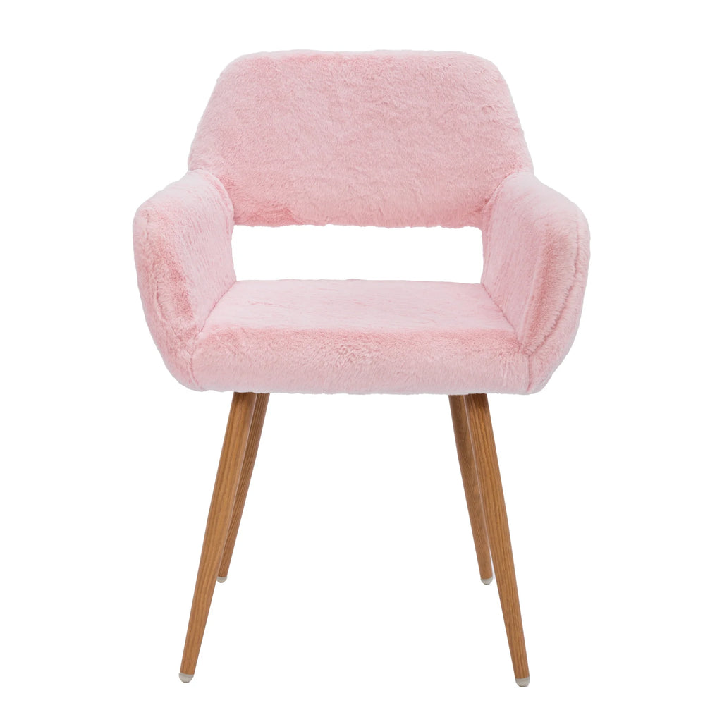Faux Fur Dining Chairs with Solid Steel Leg A191