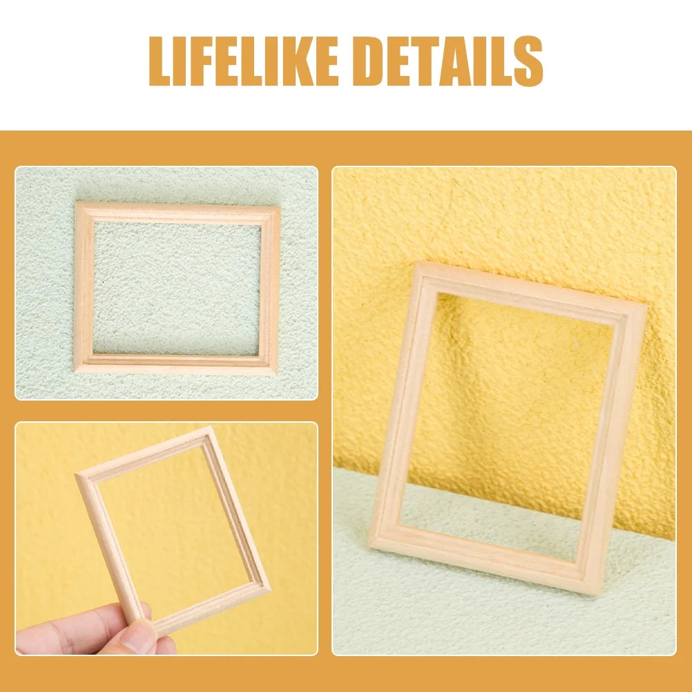 Wooden Miniature Photo Frames Dollhouse Decor G5424