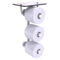 Wall Mount Toilet Paper Holder with Glass Shelf Matte White I284084