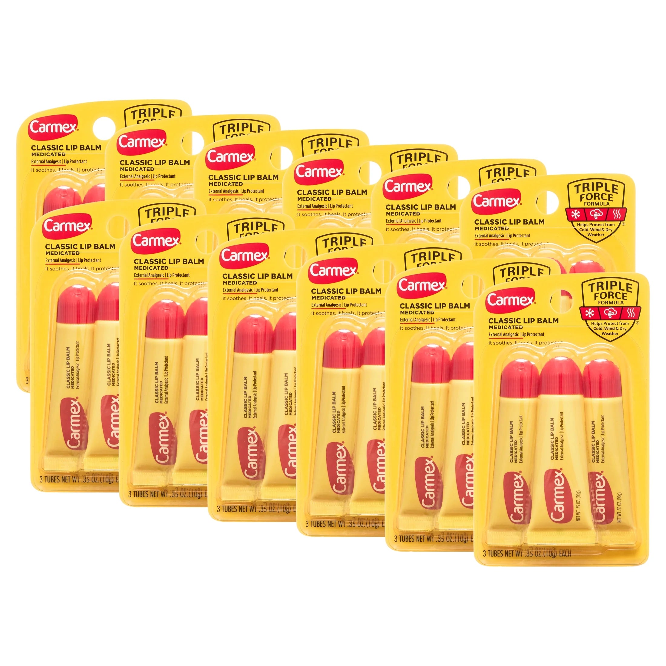 .35 oz Medicated Lip Balm Tubes, 36 Tubes L5965