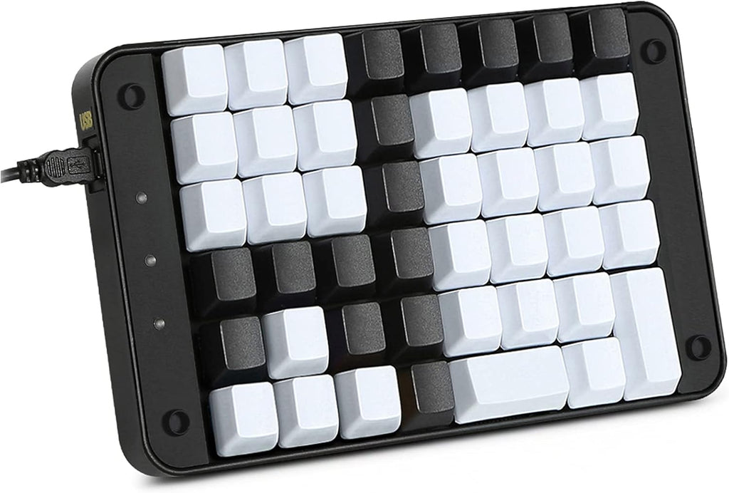 Single-Handed Programmable Mechanical Keyboard with Gateron Red Switch, 46 Programmable Keys, 8 Macro Keys, PBT Keycap J668