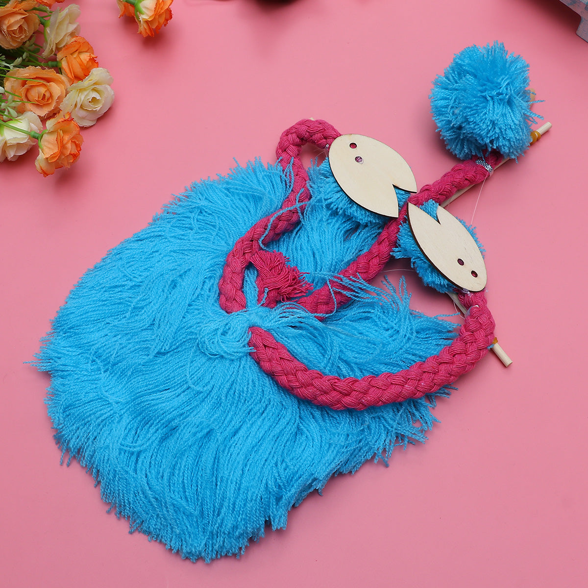 5PCS Plush Ostrich Marionette Toy (Sky-blue) S323