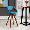 Swivel Bar Stool Santorini Teal Walnut F62379