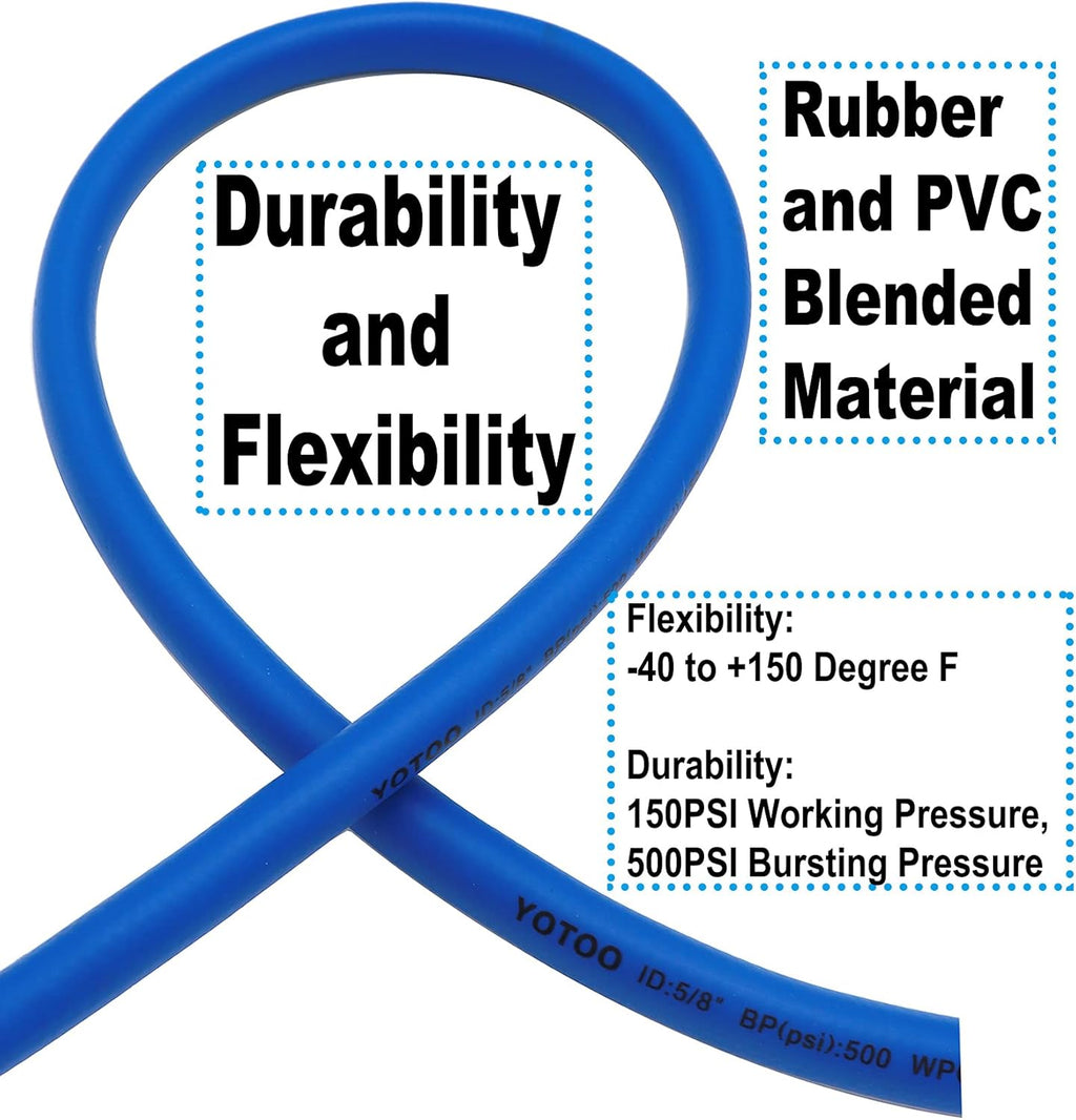 Heavy Duty Hybrid Garden Water Hose 5/8-Inch by 100-Feet, Blue, Pack of 2 H15033
