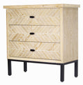 White 3-Drawer Parquet Accent Cabinet Q1098