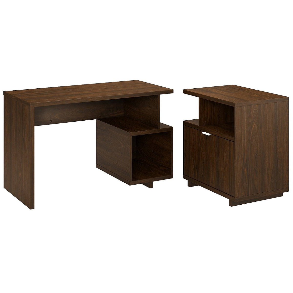 48W Writing Desk with Lateral File Cabinet Pure White N6724