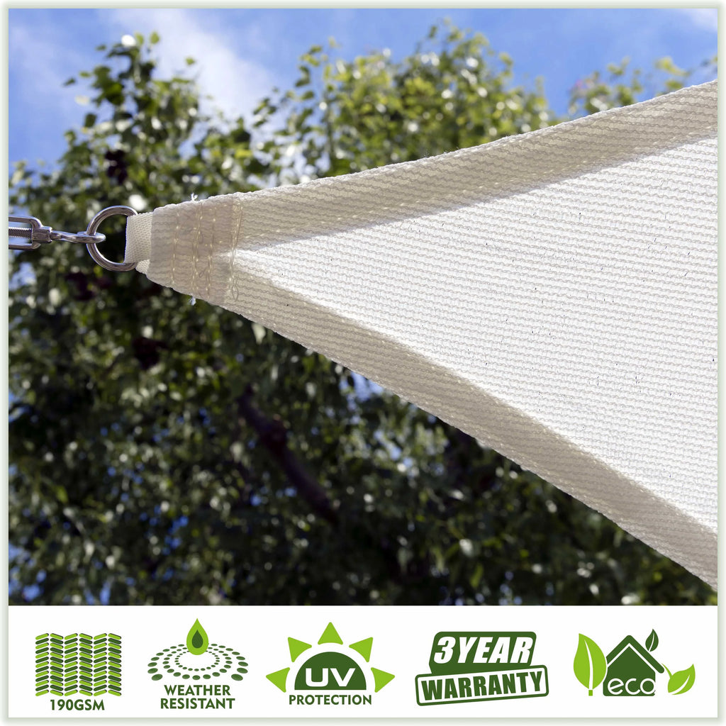 12' x 12' White Square Sun Shade Sail Canopy Mesh Fabric W251
