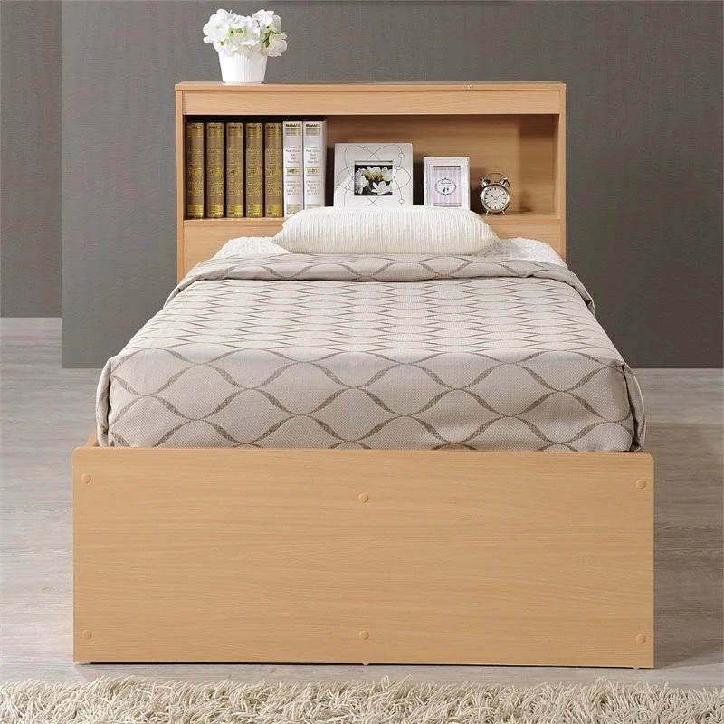 Twin-size Captain Bed with 3-Drawers and Headboard in Beech W8425