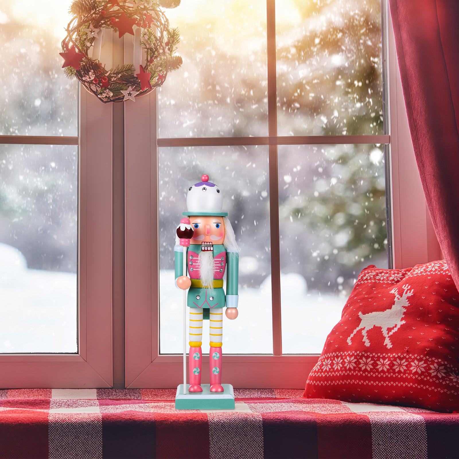 Turquoise Wooden Nutcracker Statue G839141