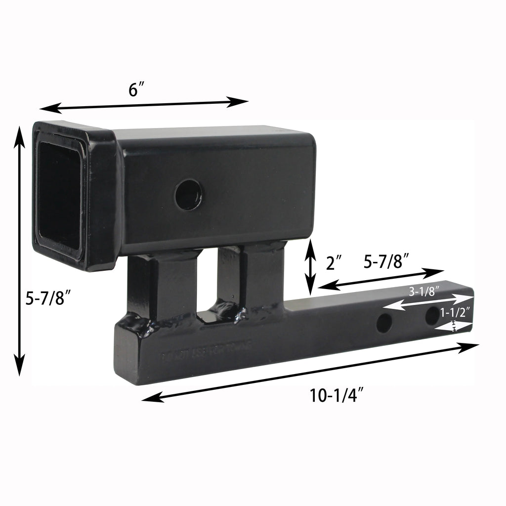 1-1/4" to 2" Hitch Adapter with 4" Rise and 3-3/8" Drop N239