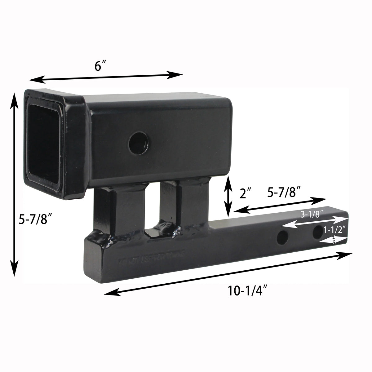 1-1/4" to 2" Hitch Adapter with 4" Rise and 3-3/8" Drop N239