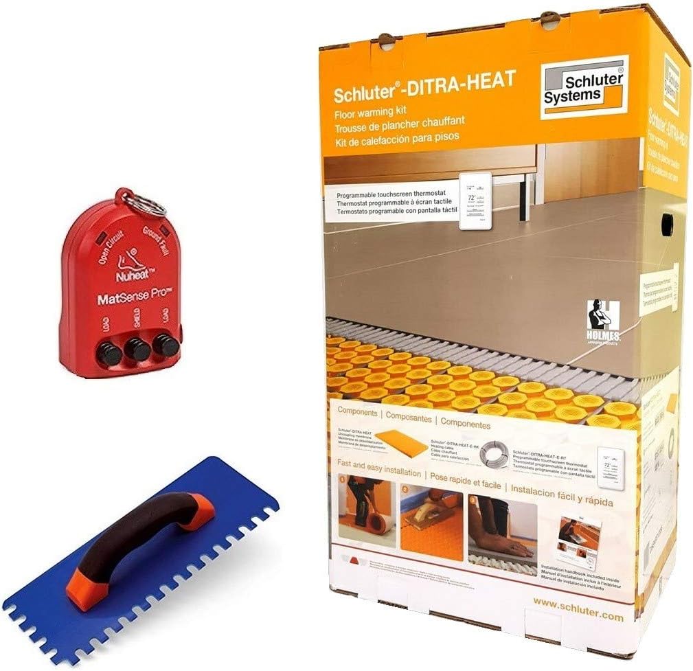 Eco Comfort Kit with Thermostat, Heating Cable, Ditra Heat Sheets, Floor Sensors and Installation Accessories W187