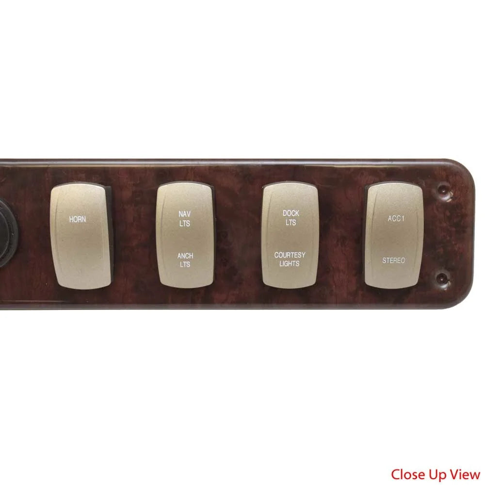 Woodgrain Pontoon Boat Switch Panel D560