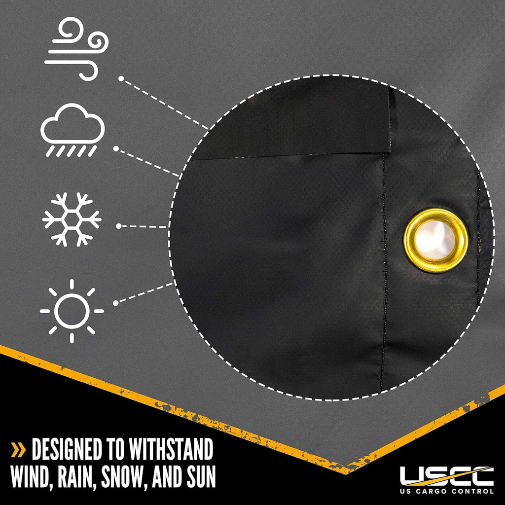 Black Combo Tarp 20 Feet x 28 Feet with 6 Foot Drop and Flap N147470
