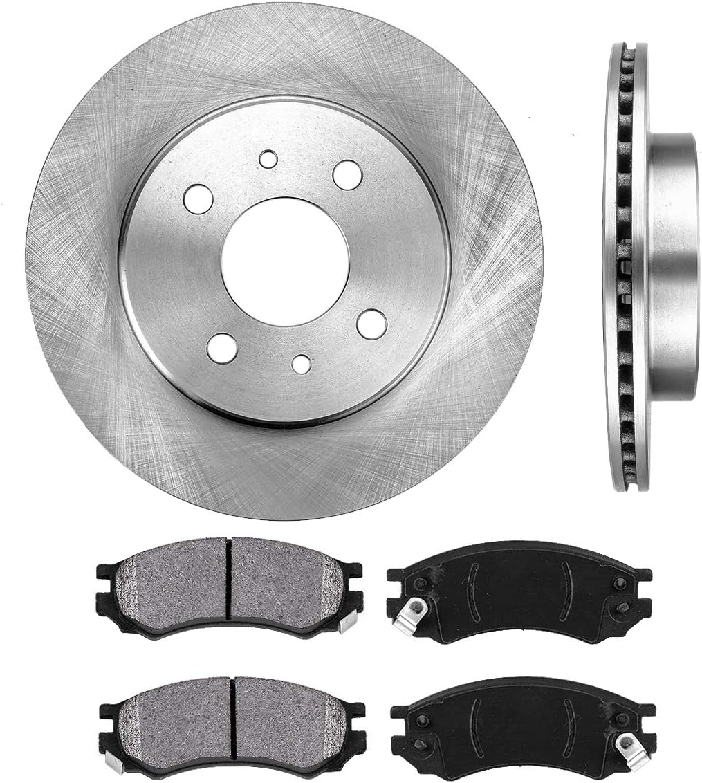 Premium 4 Lug Brake Disc Rotors and Metallic Brake Pads Pack of 2 E404586