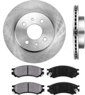 Premium 4 Lug Brake Disc Rotors and Metallic Brake Pads Pack of 2 E404586