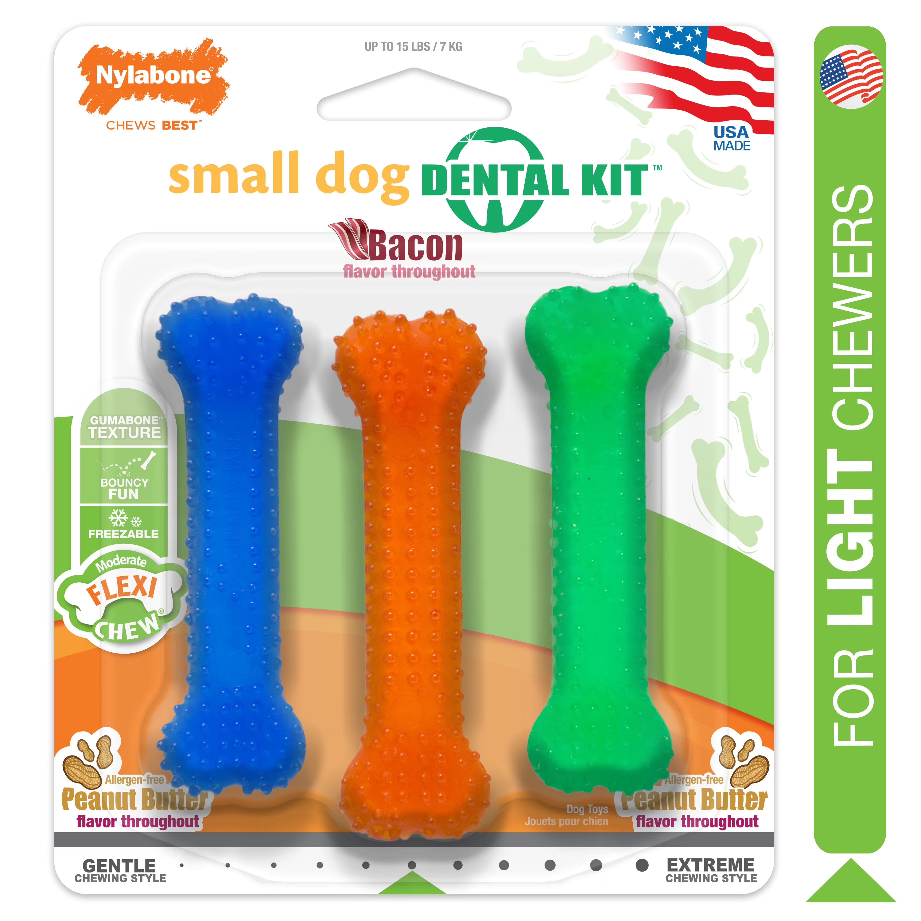 Dog Dental Chew Variety Pack, X-Small/Petite, 3 Count A961913