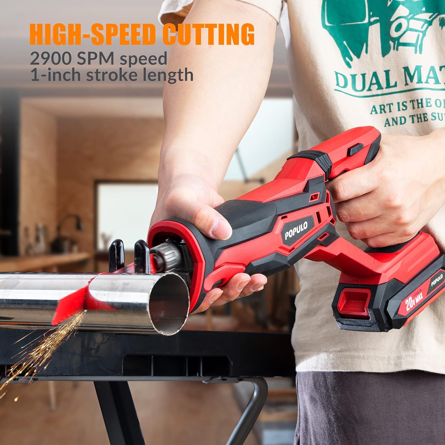 Cordless Reciprocating Saw with 2.0Ah Battery and Charger Pack of 2 S2490