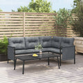 Anthracite Steel and Textilene Patio Corner Sofa K7590