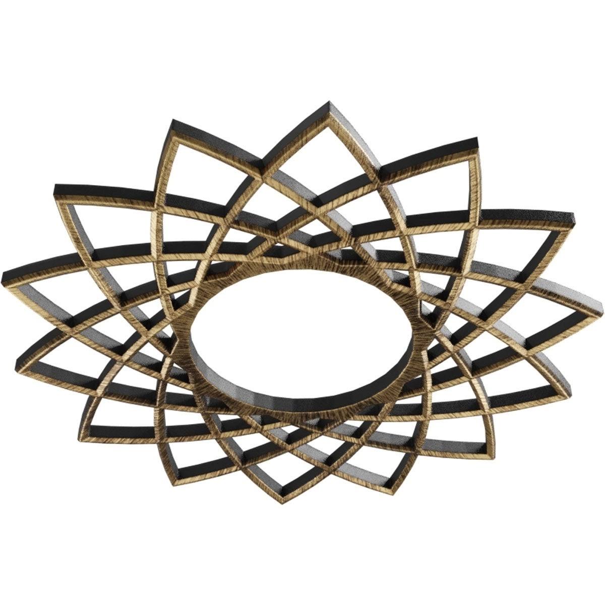 36x22OD x 13 7/8x22ID x 1x22P PVC Pierced Ceiling Medallion D3738
