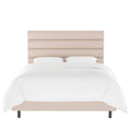 Full Velvet Ivory Bed P6079