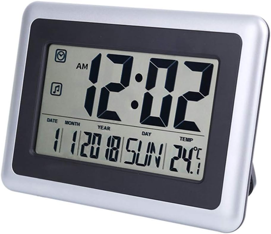 Wall Desk Clock with Indoor Outdoor Temperature Date Calendar F972957