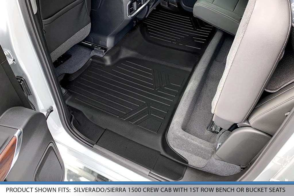 Black 2 Row Floor Mat Set for Crew Cab with Bench Seat D920