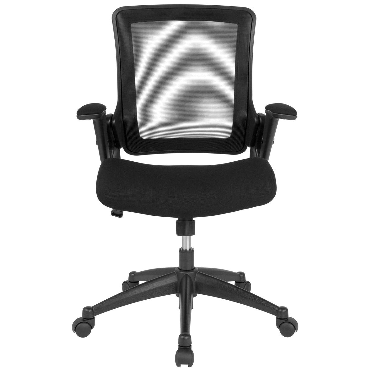 Black Mesh Executive Swivel Office Chair with Molded Foam Seat and Adjustable Arms S728
