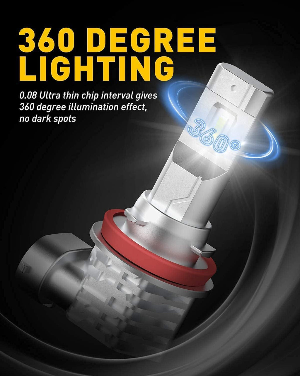 9007 HB5 LED Headlight Bulbs & H11 H8 H16 LED Fog Light Bulbs Pack of 2 J593