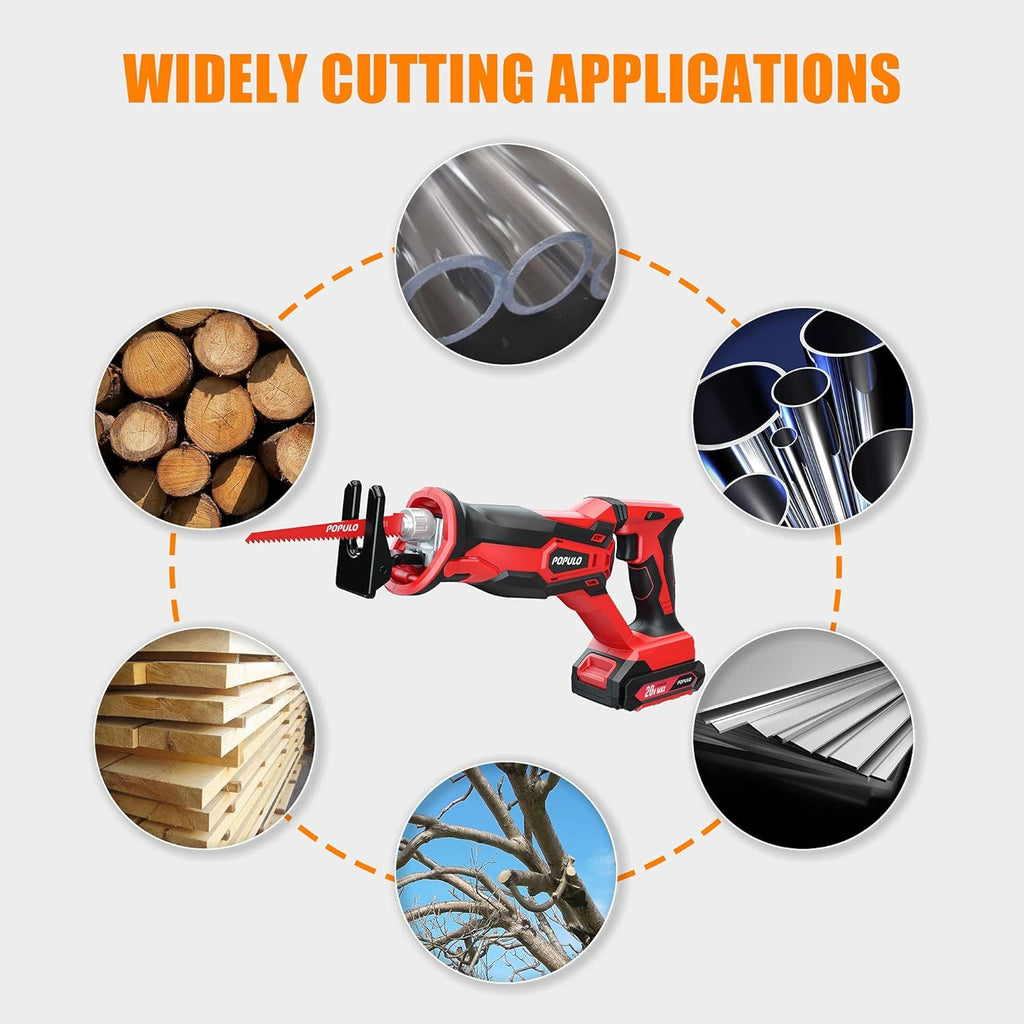 Cordless Reciprocating Saw with 2.0Ah Battery and Charger Pack of 2 S2490