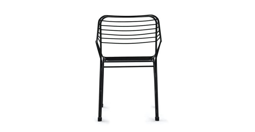 Black Outdoor Dining Armchairs Metal Frame A878