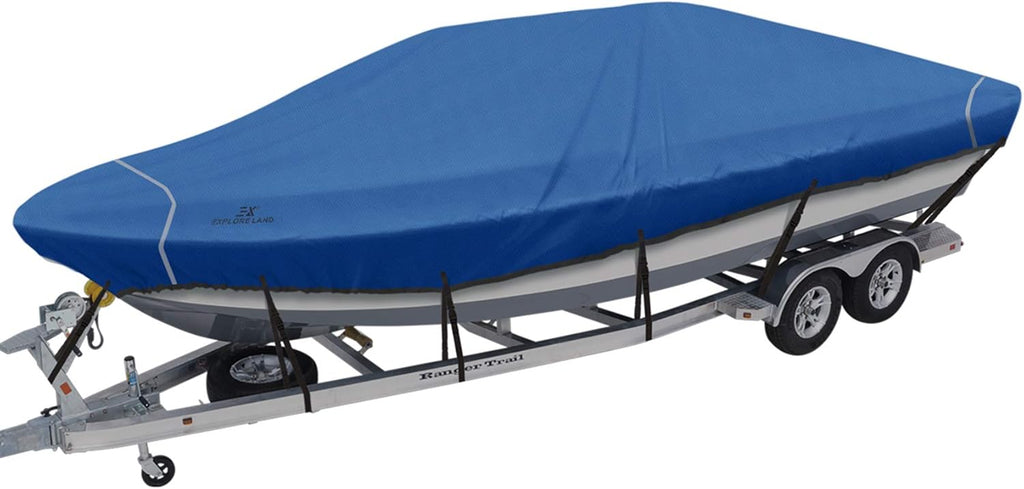 Trailerable Waterproof Boat Cover, Blue, Pack of 2 N4256