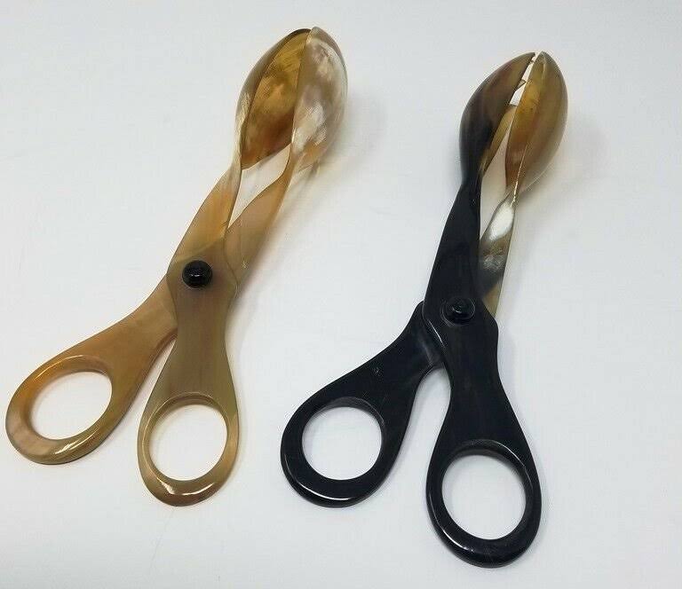Handcrafted Horn Salad Server Buffet Tongs Set of 2 H784