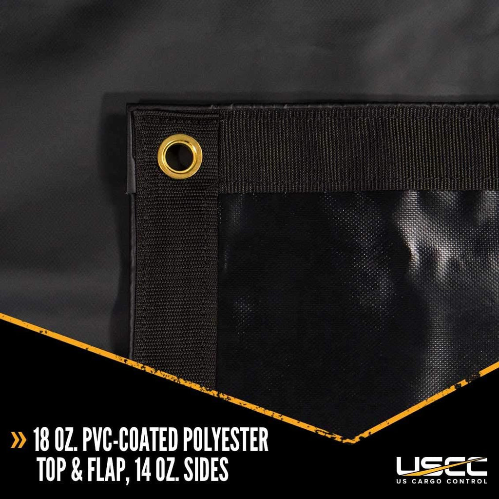 Black Combo Tarp 20 Feet x 28 Feet with 6 Foot Drop and Flap N147470
