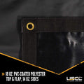 Black Combo Tarp 20 Feet x 28 Feet with 6 Foot Drop and Flap N147470