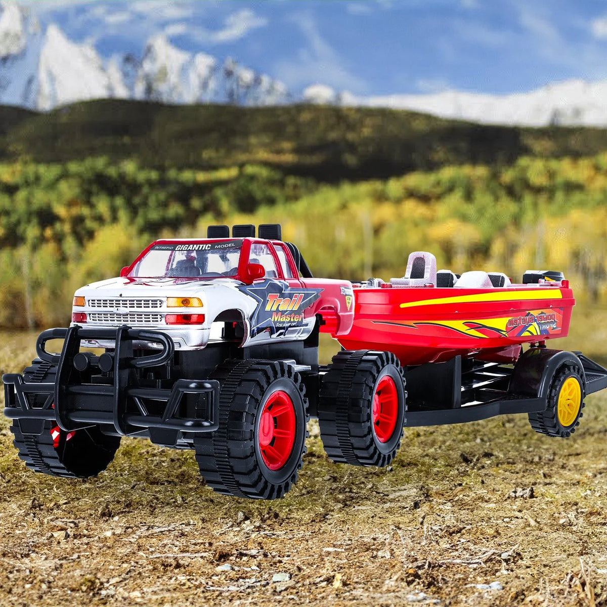 Friction Power Toy Truck with Trailer B6895