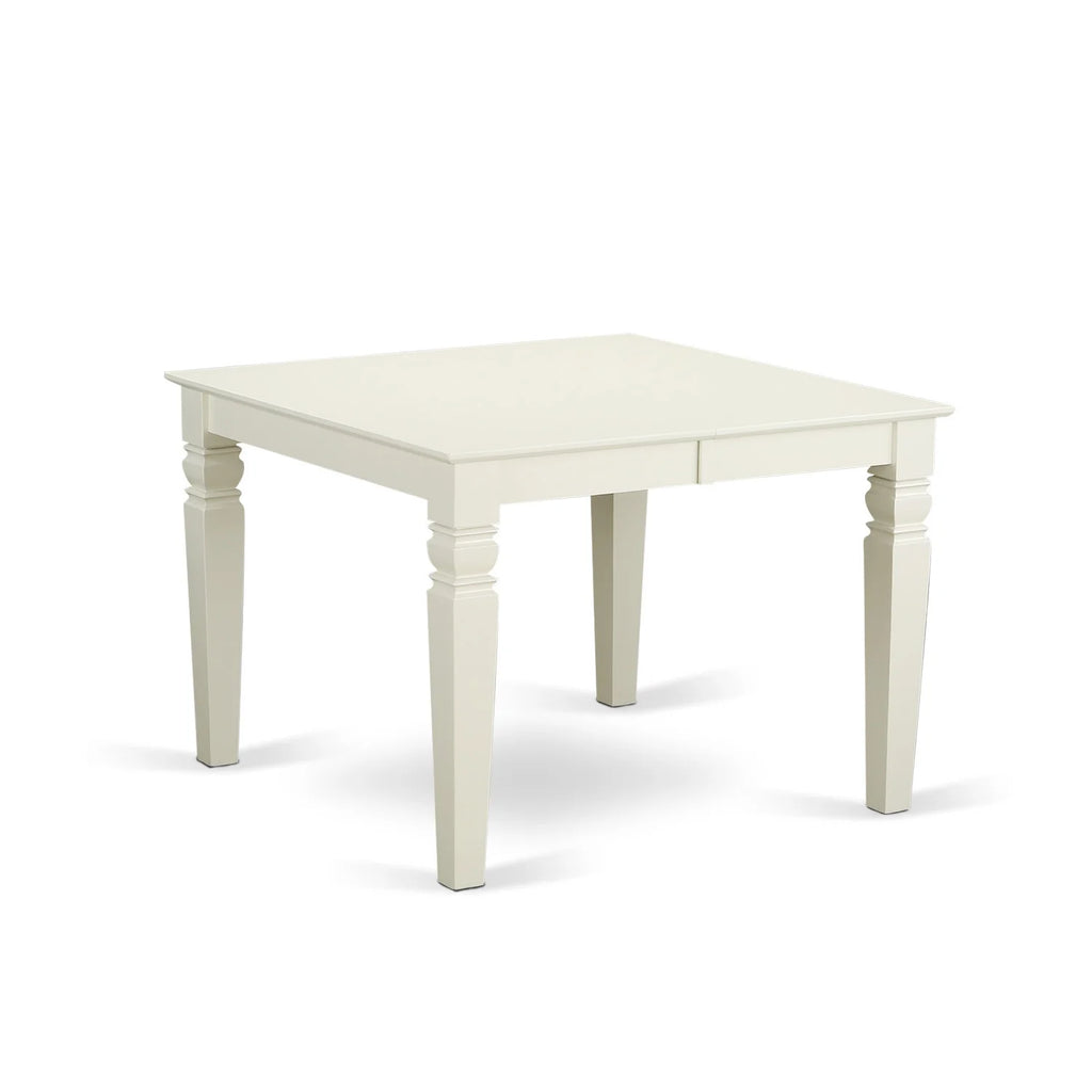 7 Pc Dining Set with Faux Leather Chairs in Linen White X438669